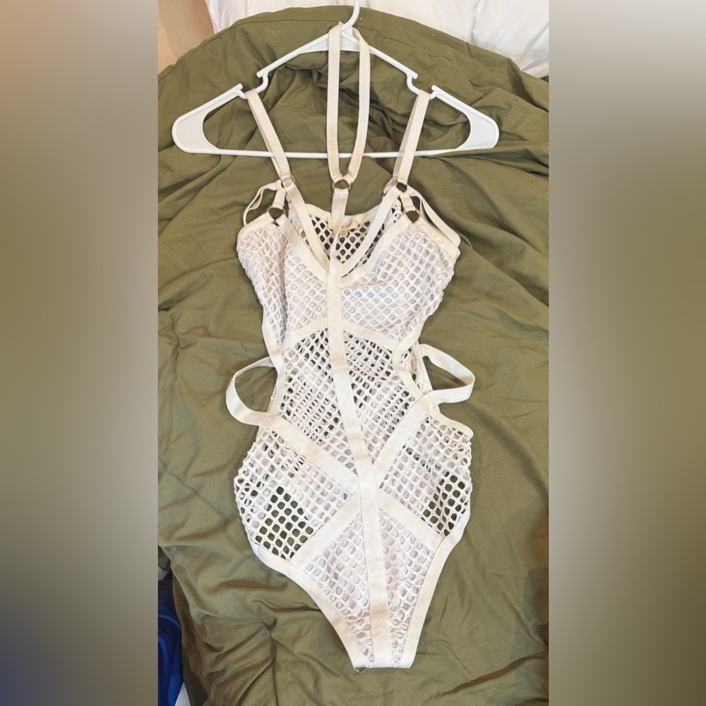 White Mesh Bodysuit - Festival / Rave Strappy Top